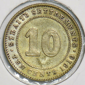 Straits Settlements 1910 10 Cents 153219 combine shipping