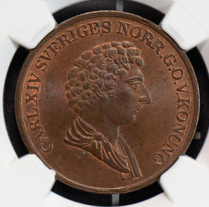 NG0626 Sweden 1836 /5 Skilling NGC MS65BN rare in this grade combine shipping