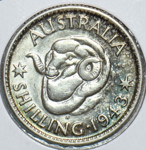 Australia 1943 S Shilling Ram 198863 combine shipping
