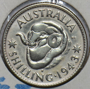Australia 1943 S Shilling Merino ram animal 902628 combine shipping