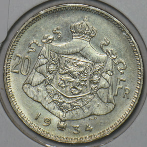 Belgium 1934 20 Francs 296759 combine shipping