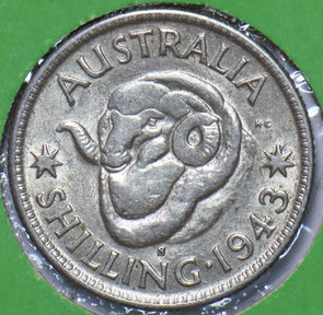 Australia 1943 S Shilling Merino ram animal 150801 combine shipping