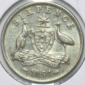 Australia 1951 6 Pence Kangaroo animal Ostrich Georgivs VI 902053 combine shippi