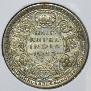 British India 1943 1/2 Rupee 151010 combine shipping