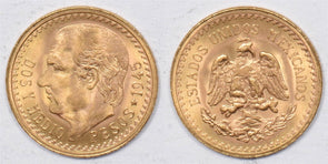 Mexico 1945 2.5 Pesos gold CH BU+ 0.06oz AGW GL0250 combine shipping