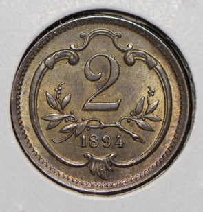 Austria 1894 2 Heller  292088 combine shipping