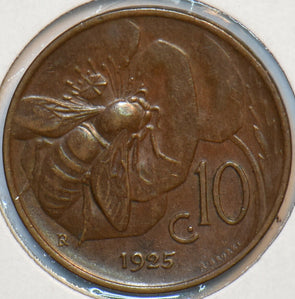 Italy 1925 10 Centesimi Honey Bee animal 151369 combine shipping