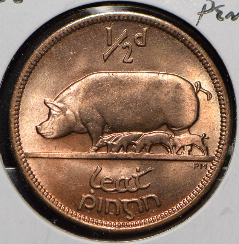 Ireland 1966 1/2 Penny Sow with Piglets animal  191189 combine shipping