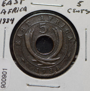 East Africa 1934 5 Cents  900901 combine shipping