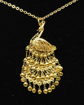 18K Gold Peacock Pendant 4.43g RG0188