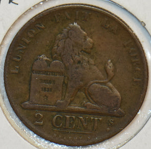 Belgium 1864 FR 2 Centimes Lion animal 151709 combine shipping