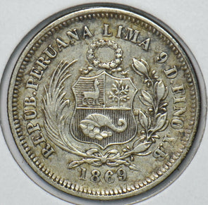 Peru 1869 1/5 Sol 295717 combine shipping