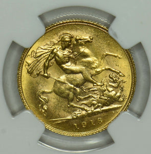 Australia 1918 P 1/2 sovereign perth mint NGC MS63 super rare!