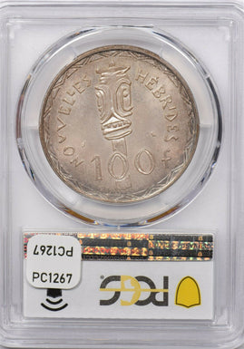 New Hebrides 1966 100 Francs PCGS MS 67 rare condition Lec-59 PC1267 combine shi
