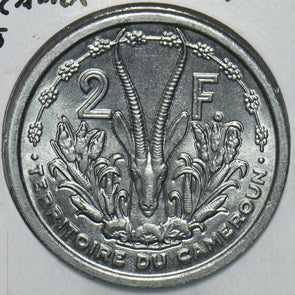 France 1948 2 Francs Gazelle animal Cameroon 297760 combine shipping