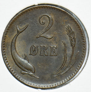 Denmark 1874 2 Ore Porpoise 491549 combine shipping
