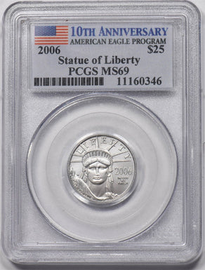 2006 Platinum Eagle 1/4 oz American Liberty $25 .9995 PCGS MS69 PC1600