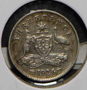 Australia 1926 3 Pence Kangaroo animal Emu  292025 combine shipping