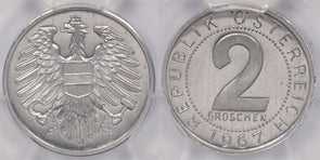 Austria 1967 2 Groschen Eagle animal PCGS PR 68CAM PI0092 combine shipping