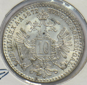 Austria 1872 UNC 10 Kreuzer Eagle animal 490324 combine shipping