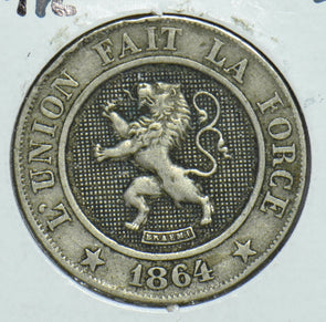 Belgium 1864 10 Centimes Lion animal 291845 combine shipping