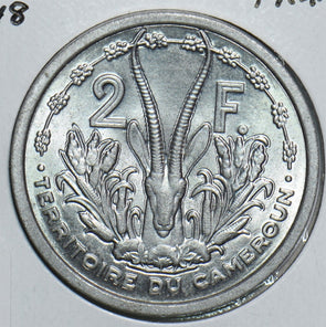 French Colonies 1948 2 Francs Cameroon Gazelle 198775 combine shipping