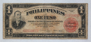 Philippines 1936 Peso VG+ RC0400 combine shipping