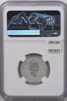 Canada 1999 25 Cents Silver NGC Proof 70 Ultra Cameo August Perfect 70 NG1601 co