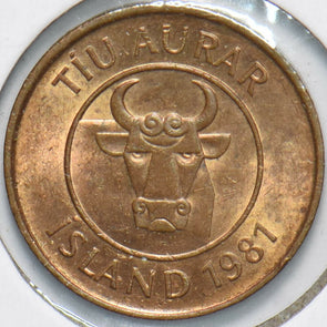 Iceland 1981 10 Aurar Squid animal Bull 192353 combine shipping