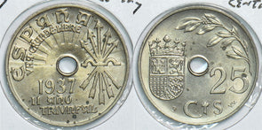 Spain 1937 25 Centimos 299086 combine shipping