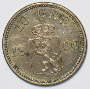 Norway 1890 10 Ore Lion animal N0213 combine shipping