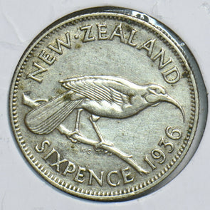 New Zealand 1936 6 Pence Bird animal 197950 combine shipping