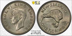 New Zealand 1942 Florin Kiwi bird animal PCGS AU55 PC1094 combine shipping