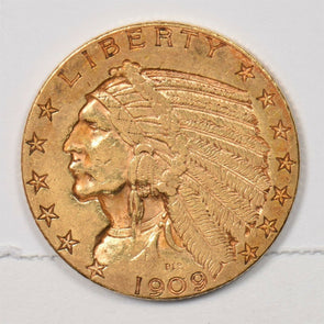 1909 D 5 Dollars gold $5 Gold Indian Head GL0217 combine shipping