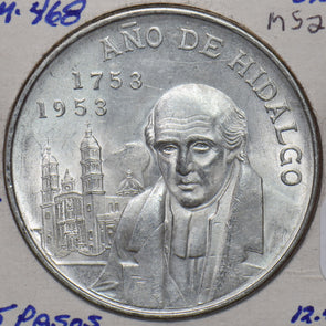 Mexico 1756 1953 5 Pesos Eagle animal Snake UNC 295100 combine shipping