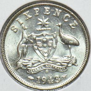 Australia 1943 6 Pence Kangaroo animal Ostrich Georgivs VI 902062 combine shippi