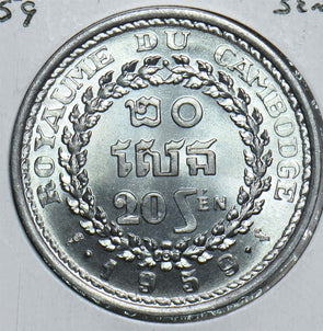 Cambodia 1959 20 Sens 198788 combine shipping