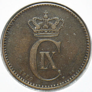 Denmark 1880 2 Ore Porpoise animal 192495 combine shipping
