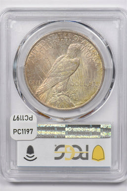 1923 Peace Dollar silver PCGS MS62 color! PC1197 combine shipping