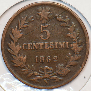 Italy 1862 5 Centesimi 150956 combine shipping