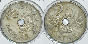 Spain 1927 25 Centimos 153860 combine shipping