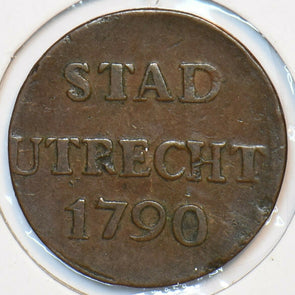 Netherlands 1790 Duit Lion animal Stad Utrecht 296726 combine shipping