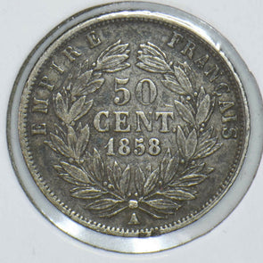 France 1858 Napoleon III 50 Centimes 291332 combine shipping