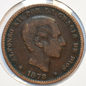 Spain 1878 5 Centimos 193604 combine shipping