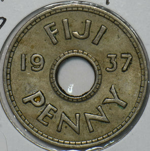 Fiji 1937 Penny 152323 combine shipping