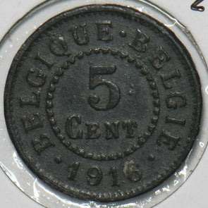 Belgium 1916 5 Centimes Lion animal 151989 combine shipping