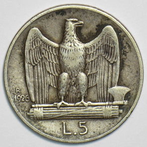 Italy 1926 5 Lire Eagle animal 240762 combine shipping