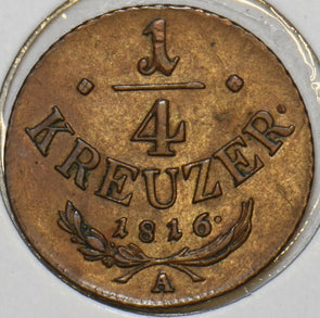 Austria 1816 A 1/4 Kreuzer 240385 combine shipping