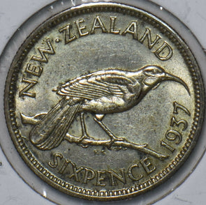 New Zealand 1937 6 Pence Huia bird animal 195129 combine shipping