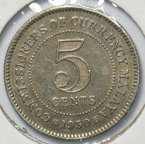 Straits Settlements 1950 5 Cents 193494 combine shipping